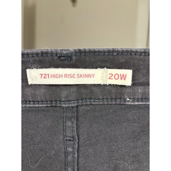 LEVI'S 721 Mid Rise Skinny Womens 20W Black Stretch - Picture 8 of 8